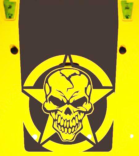 Jeep Wrangler Blackout military skull star 5 vinyl hood decal JK JKU LJ TJ