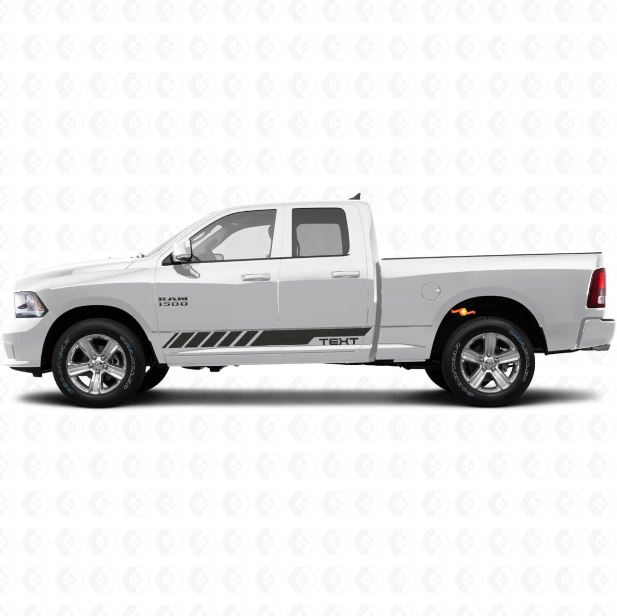 Checkered Side Stripes Vinyl Decal for Dodge Ram 1500 2500 3500 2009–2016