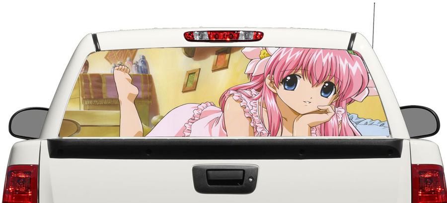 Anime Girl Cartoon Heckscheibe Aufkleber Aufkleber Pick-up Truck SUV Auto 3