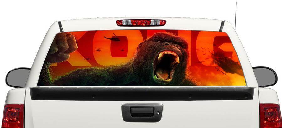 King Kong Inspired Giant Gorilla Rear Window Decal for Pickup Truck SUV