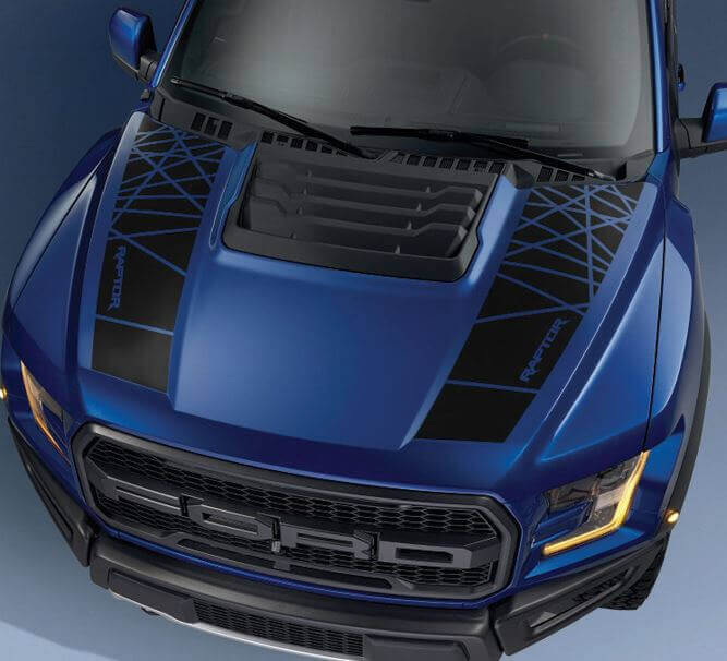Twin Hood Stripes Graphics Vinyl Decal Kit for Musclecar Truck