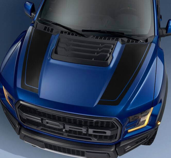 Double Hood Stripes Vinyl Decal Set for Musclecar truck 2017