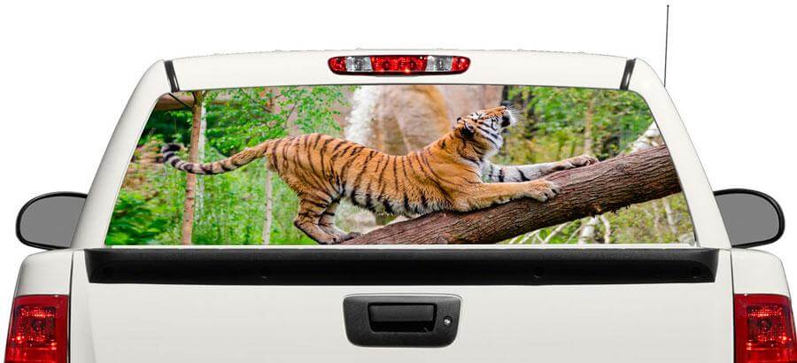 Tiger jungle animal Rear Window Decal Sticker Pick-up Truck SUV Car 3