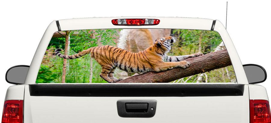 Tiger jungle animal Rear Window Decal Sticker Pick-up Truck SUV Car 3