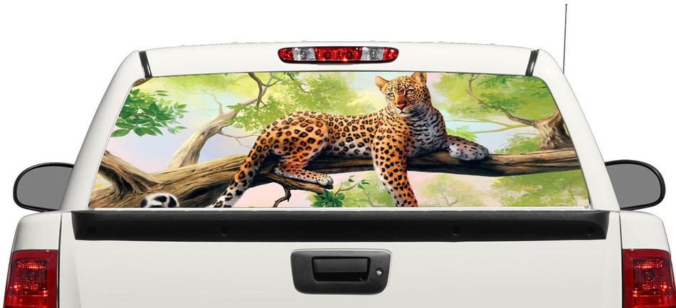 Leopard wild art Rear Window Decal Sticker Pick-up Truck SUV Car 3