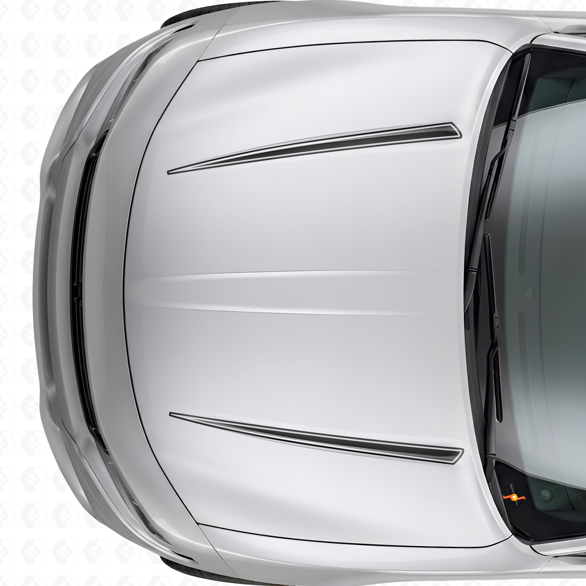 Dual Tnin Outline Stripes Hood Vinyl Decal Sticker for Dodge Charger 2015-2026