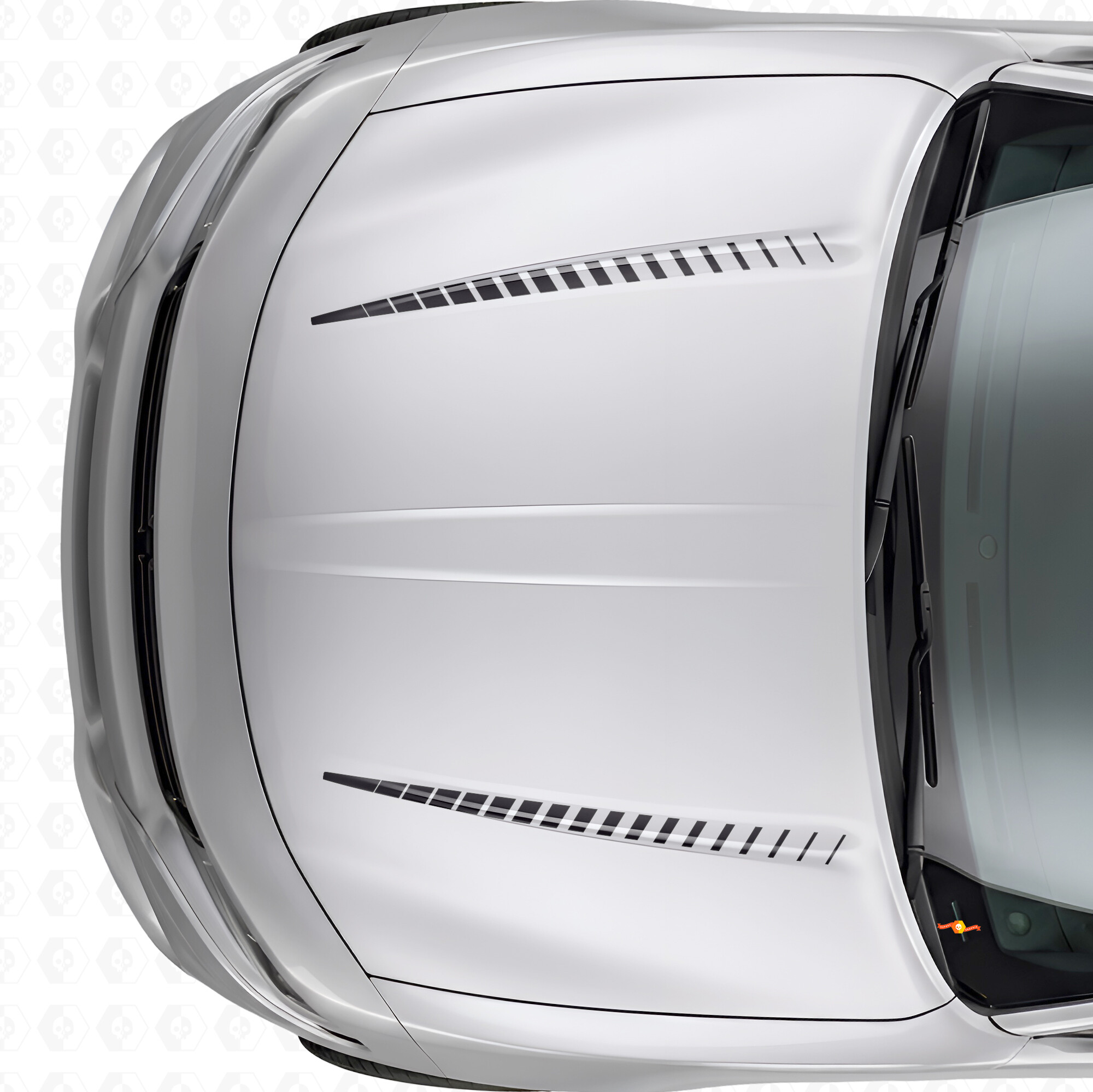 Dual Tnin Strobe Stripes Hood Vinyl Decal Sticker for Dodge Charger 2015-2026