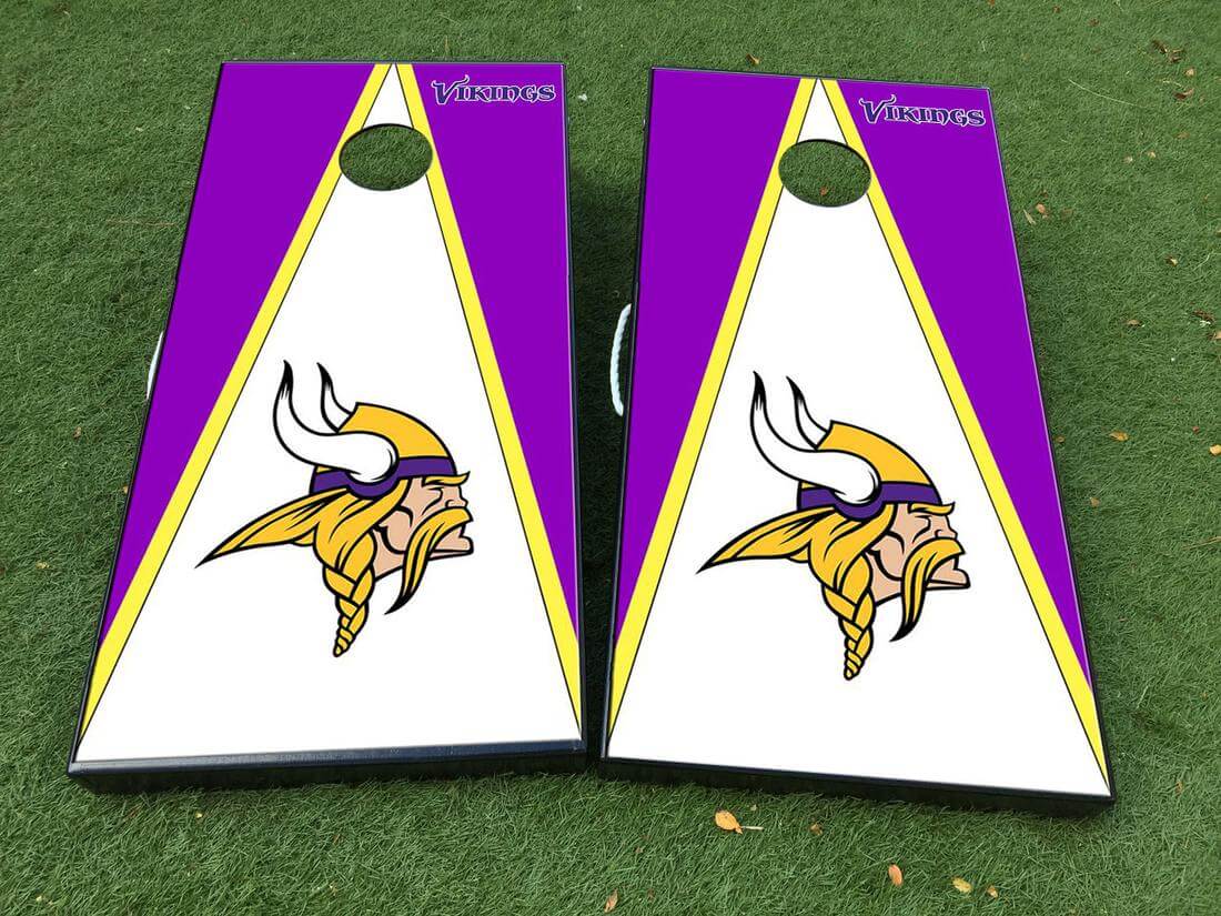 Vikings Style Cornhole Board Vinyl Wrap Decal Set