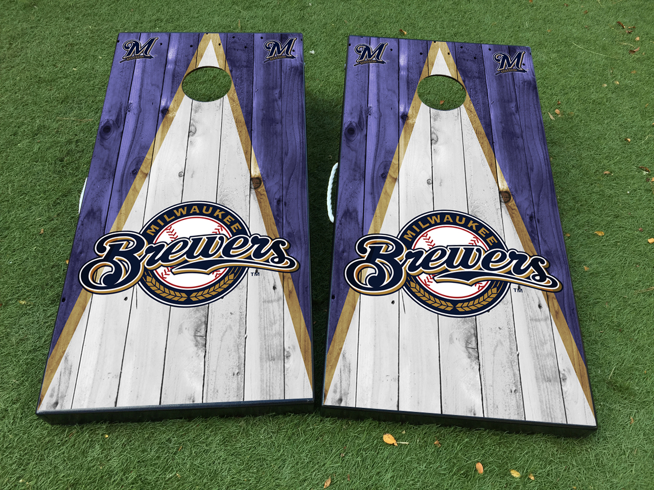 Milwaukee Brewers Cornhole Board Game Decal VINYL WRAPS with LAMINATED