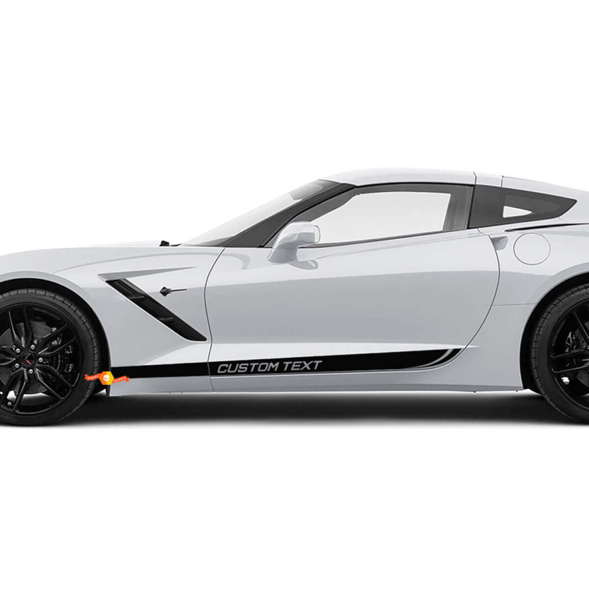 Custom Text Side Doors Stripes Decal for Chevrolet Corvette stickers