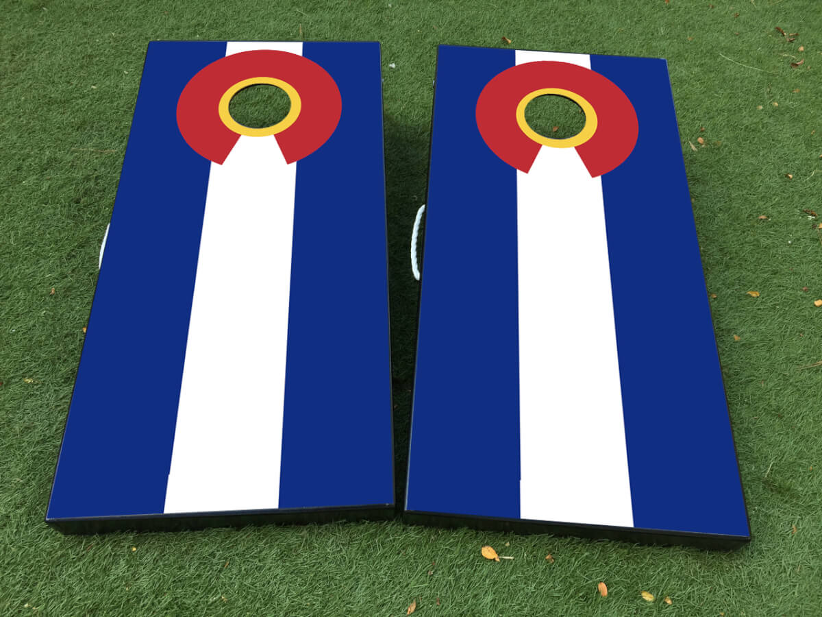 Colorado Flag Cornhole Board Vinyl Wrap Decal Set