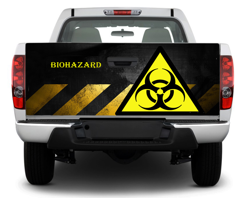 Biohazard Tossico Pericolo Tailgate Decalcomania Autoadesivo Wrap Pick-up Truck SUV