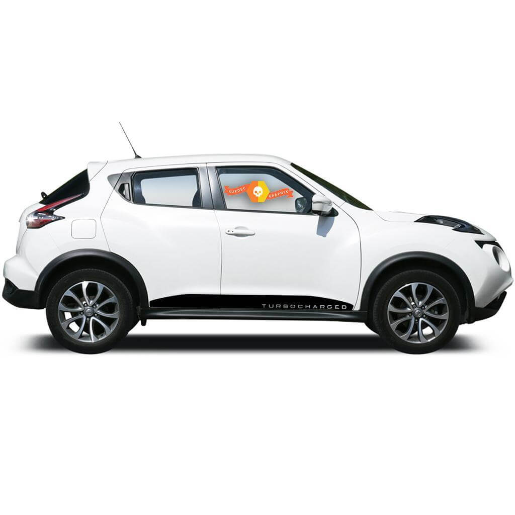 NISSAN JUKE Turbocharged MOTORSPORT Vinyl Decal Sticker LATO STRISCIA decalcomania GRAFICO