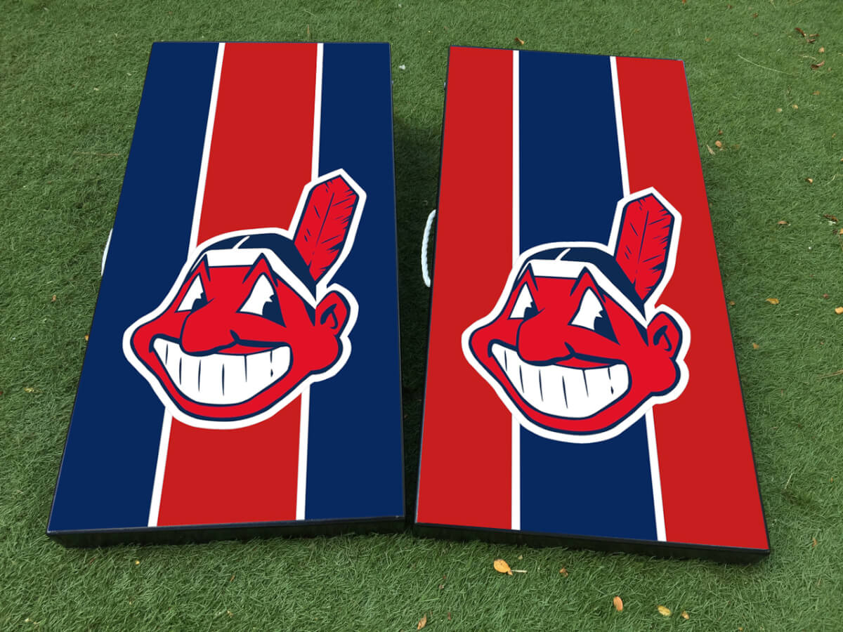 Cleveland Indians Baseball Cornhole Board Game Sticker Decal VINYL WRAPS with LAMINATED