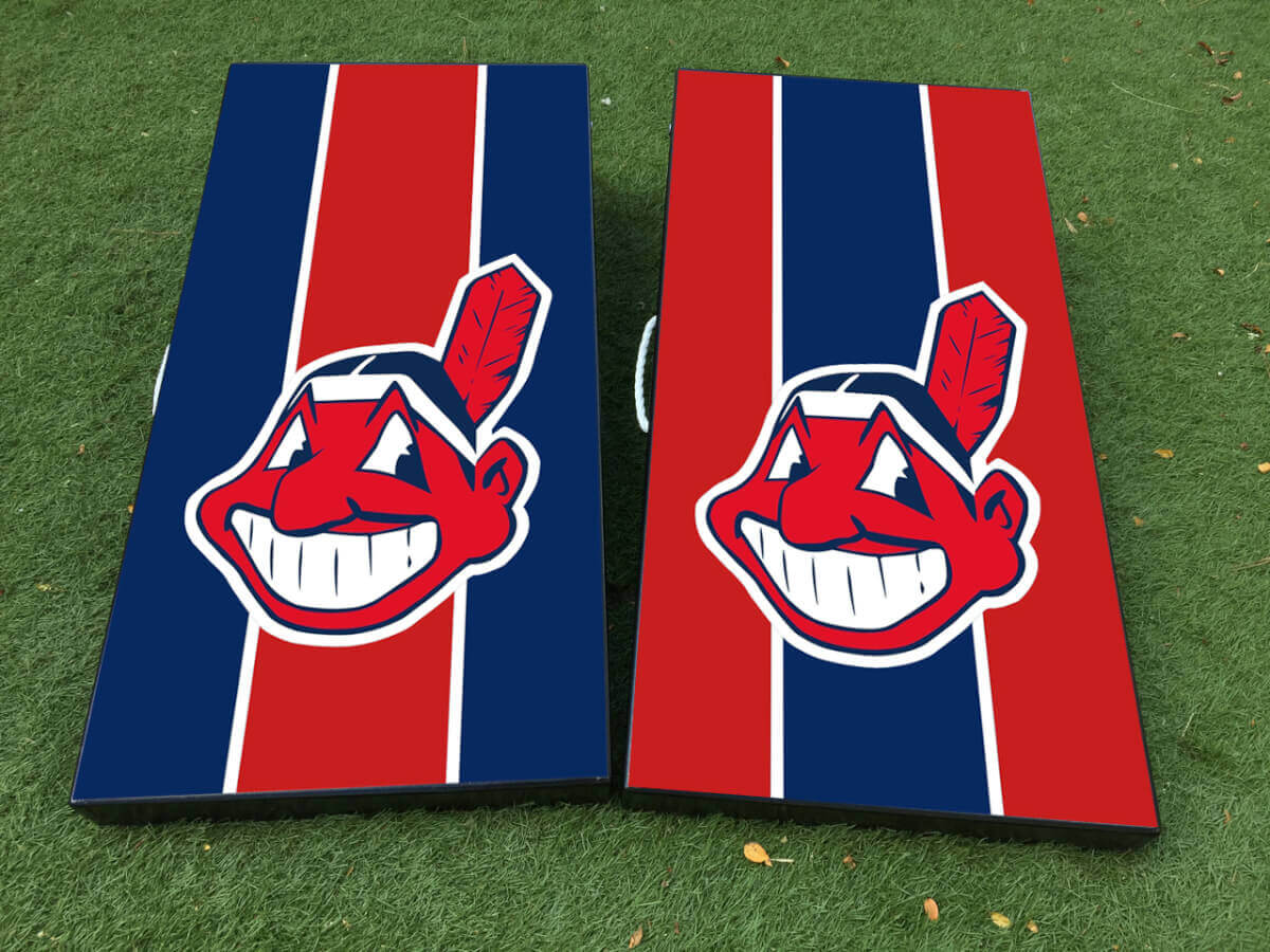 Cleveland Indians Baseball Cornhole Board Vinyl Wrap Decal Kit