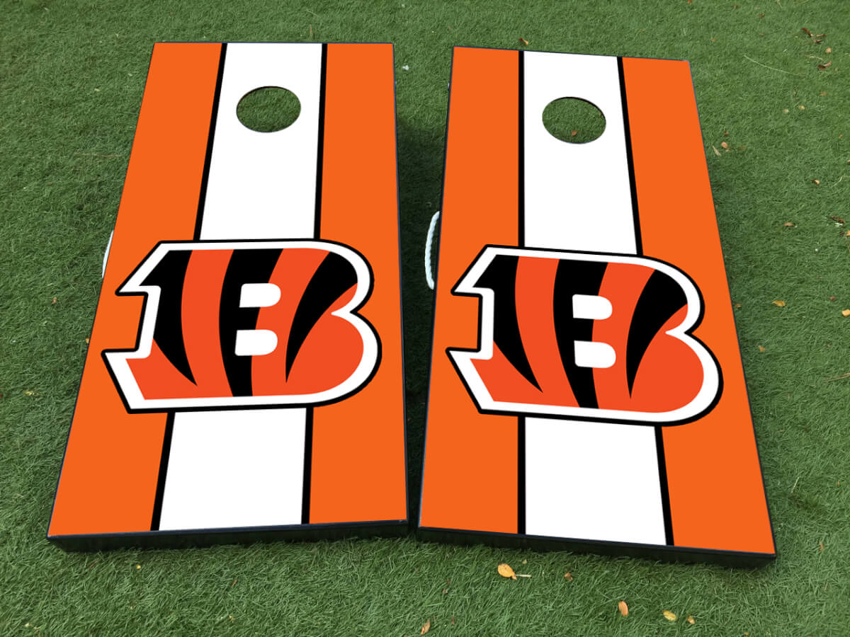 Cincinnati Bengals Football Cornhole Board Vinyl Wrap Decal Set