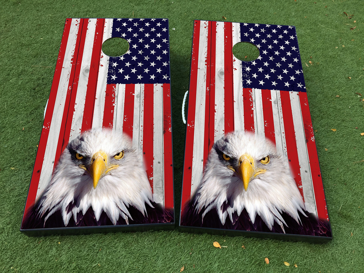 American Eagle USA flag Cornhole Board Game Decal VINYL WRAPS with LAMINATED