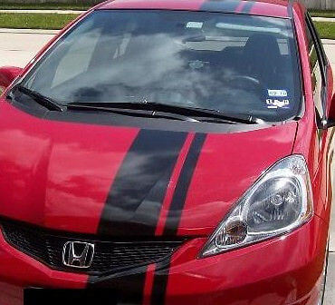 Twin Racing Hood and Roof Stripes Vinyl Decal Kit for Honda 