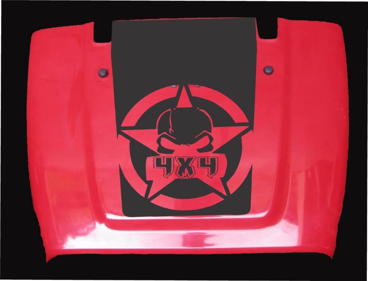 Gas Mask 4x4 Vinyl Hood Decal Sticker Offroad Funny for Jeep Wrangler LJ TJ JK JKU