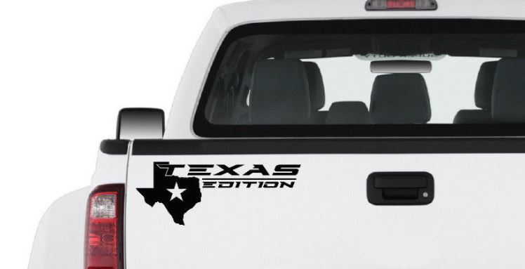 TEXAS EDITION Truck Vinyl Decal sticker sport racing logo map Pickup bed BLACK