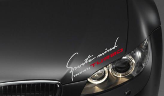 SPORTS MIND Powered by TURBO Vinyl Decal sport car racing sticker logo S-R