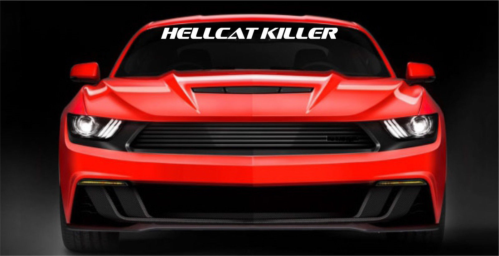 2 Stück HELLCAT KILLER Aufkleber Windschutzscheibe Fenster Vinyl Grafik Ford Mustang Camaro