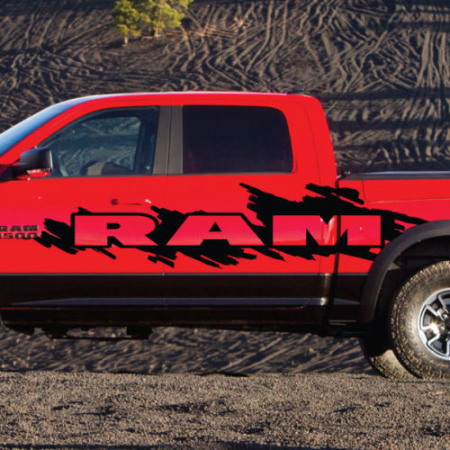 Dodge Ram Rebel Splash Grunge Logo Vinyl Decal Graphic Truck Camo