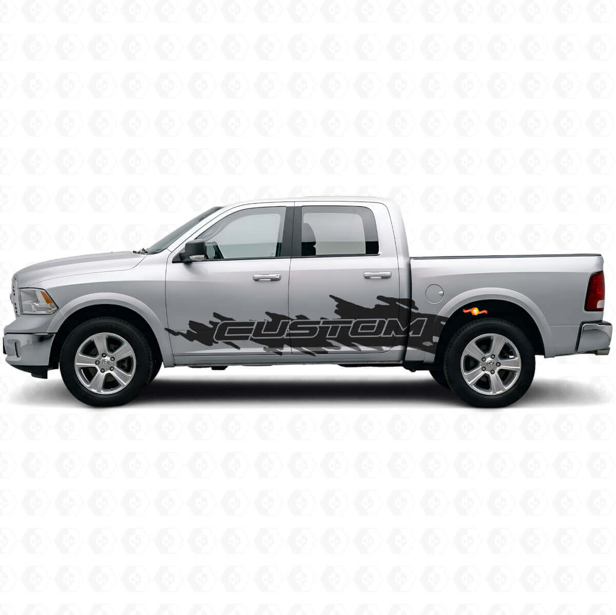 Custom Lettering Splash Style Side Vinyl Decal Kit for Dodge Ram Truck