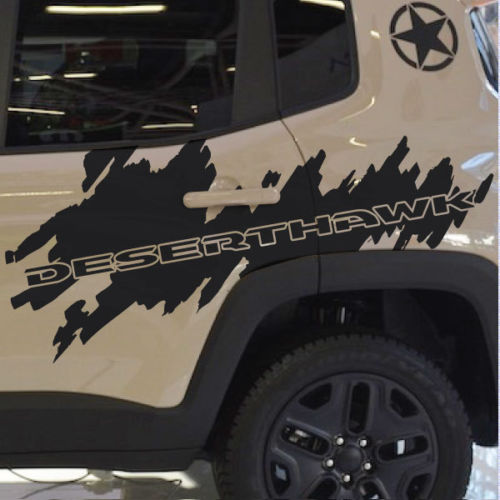 Jeep Rinegade Deserthawk Side Splash Splatter Graphic Vinyl Decal Desert Hawk