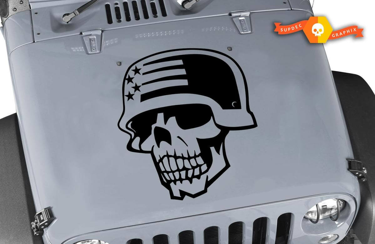 Skull Army Vinyl Decal Hood Sticker for Jeep Wrangler JK TJ LJ