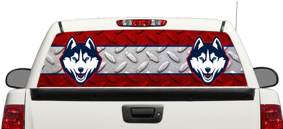 Connecticut Huskies Basketball logo Rear Window Decal Sticker Pick-up Truck SUV Car 3