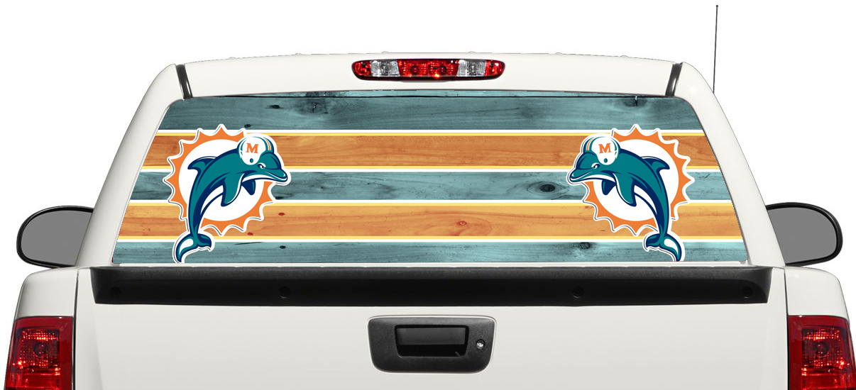 Miami Dolphins Football Logo Heckscheibe Aufkleber Aufkleber Pick-up Truck SUV Auto 3