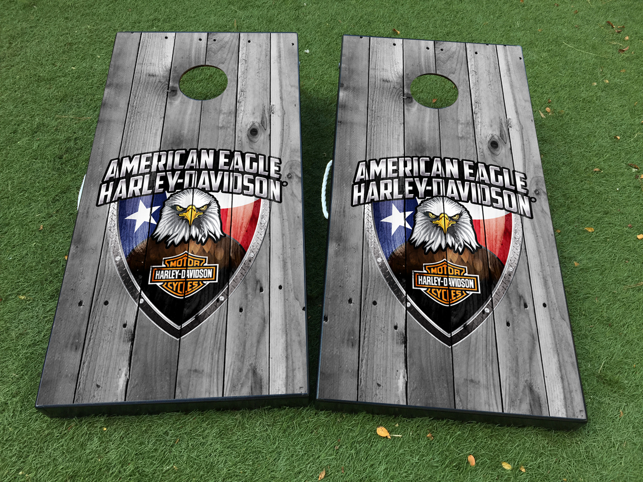 American Eagle Harley Davidson USA Cornhole Board Game Decal VINYL WRAPS  with LAMINATED