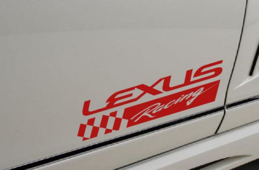 2 - LEXUS RACING Sport Motorsport Vinyl Aufkleber Emblem Logo ROT