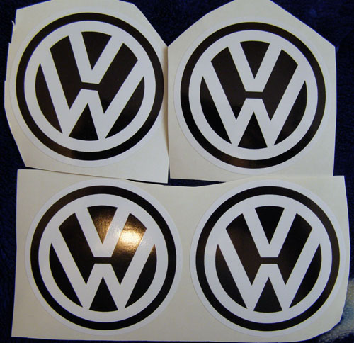 VW schwarz weiß Volkswagen Aufkleber Cup Aufkleber