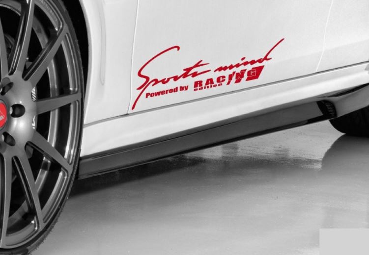 Sports Mind Powered by Racing Edition Coche Vinyl Decal Etiqueta Red