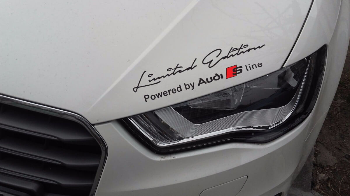 Limited Edition Powered by Audi S Line Hood Vinyl Decal For Audi S3-6