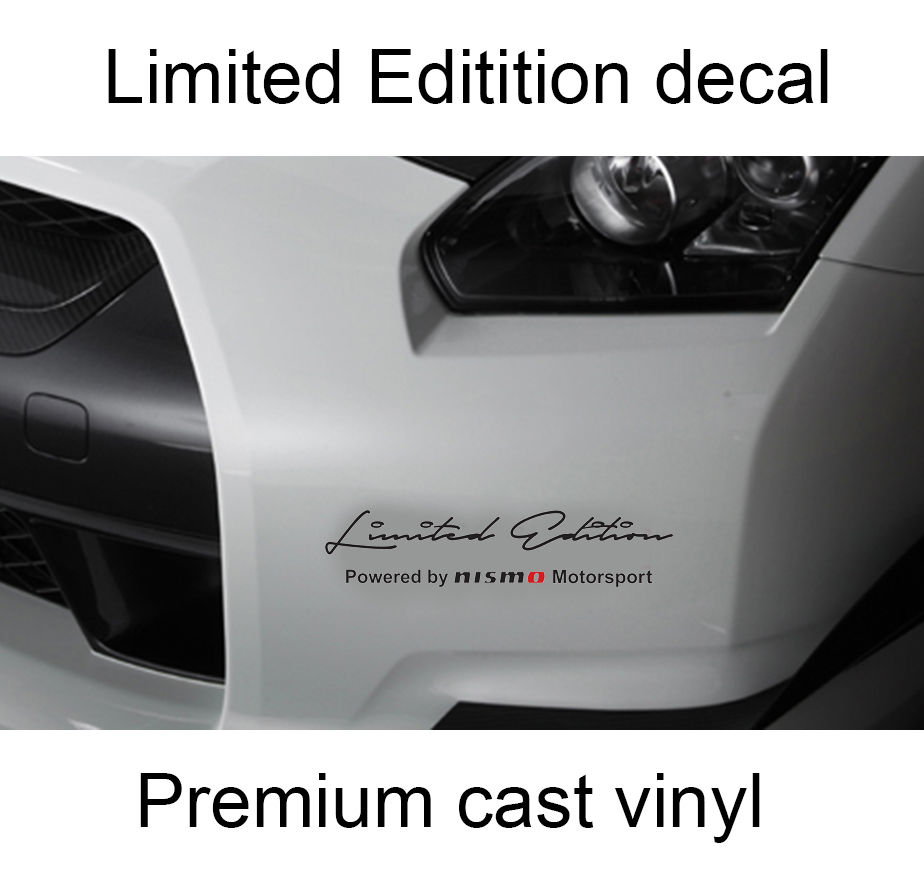 2 x Edizione limitata Nismo Body Lated Hood Decal Sticker Adatto a Nissan Qashqai, Juke