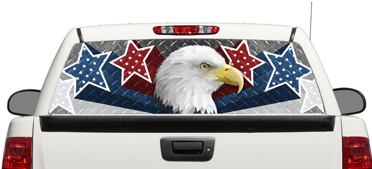 American Eagle USA Stars Rear Window Decal Sticker Pick-up Truck SUV Car 3