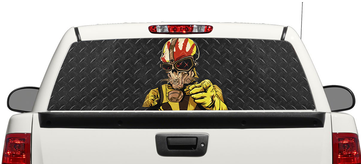 Five Finger Death Punch Skull Rear Window Decal Sticker Pick-up Truck SUV Car 3