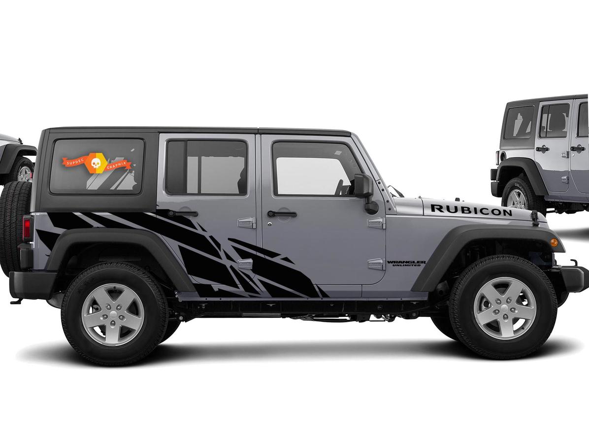 Straight Splash Graphic Decal für 07-17 Jeep Wrangler Unlimited JK 4 Türer