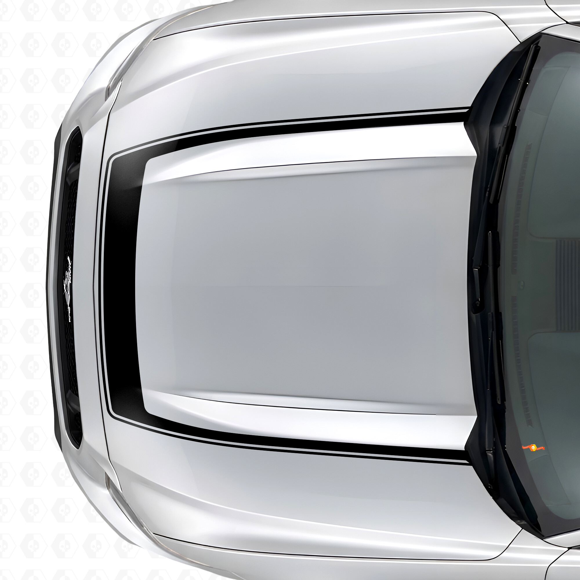 Stripe with Outside Contour Hood Vinyl Decal for Musclecar Musclecarmodel 2015-2020