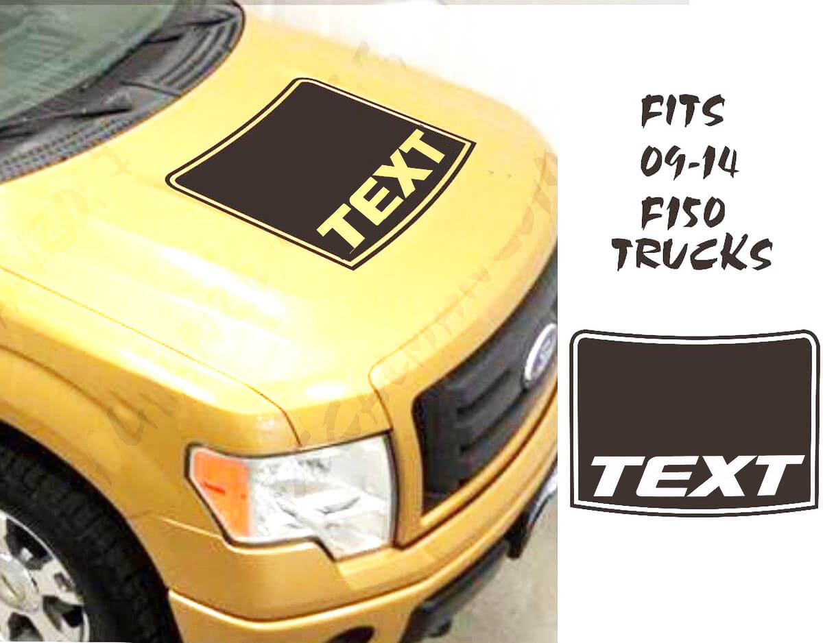 TEXT Blackout Style Hood Vinyl Decal for Musclecar truck 2009-2014