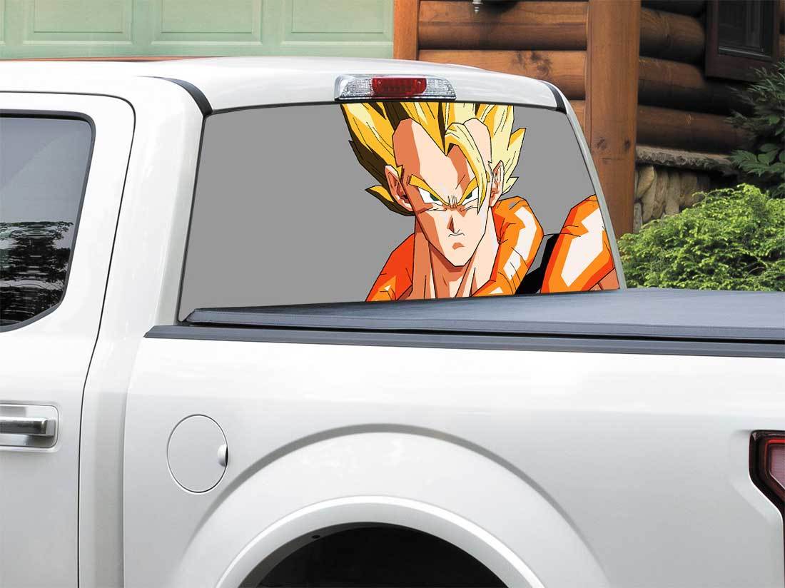 Anime dragon ball z gogeta super saiyan lunette arrière autocollant autocollant camion camion VUS voiture n'importe quelle taille