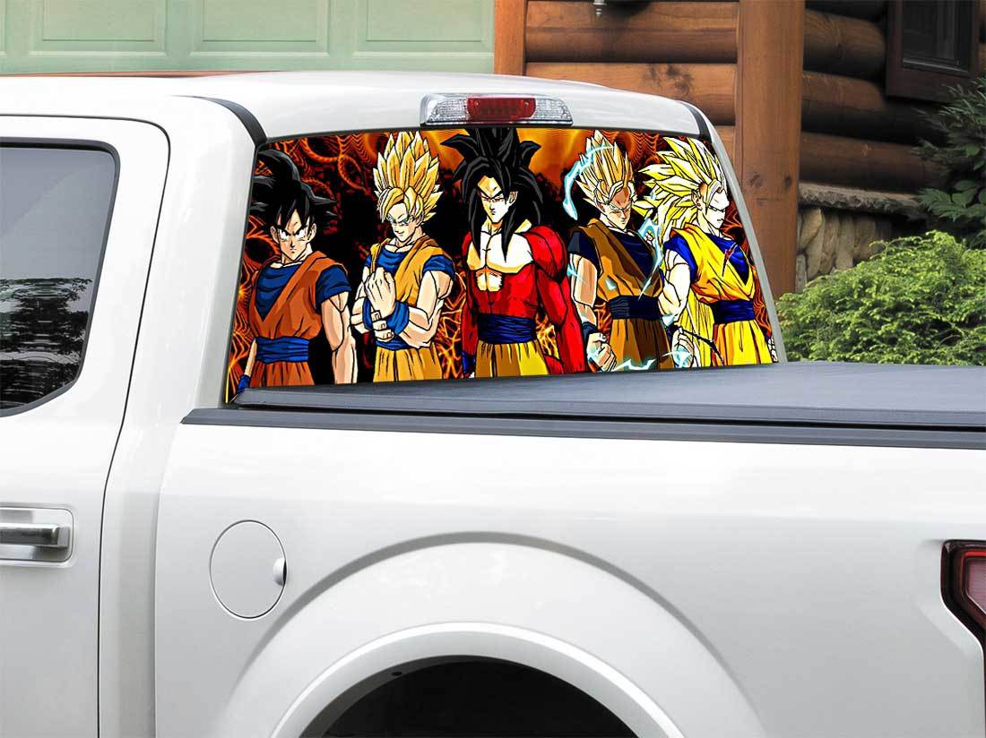 Anime Dragon-Ball Dragon-Ball-Z Goku Super-Saiyajin 4 Heckscheibe Aufkleber Aufkleber Pick-up Truck SUV Auto jeder Größe