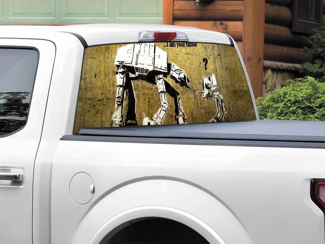 AT-AT & AT-ST Funny Rear Window Vinyl Decal Fot Truck SUV Car