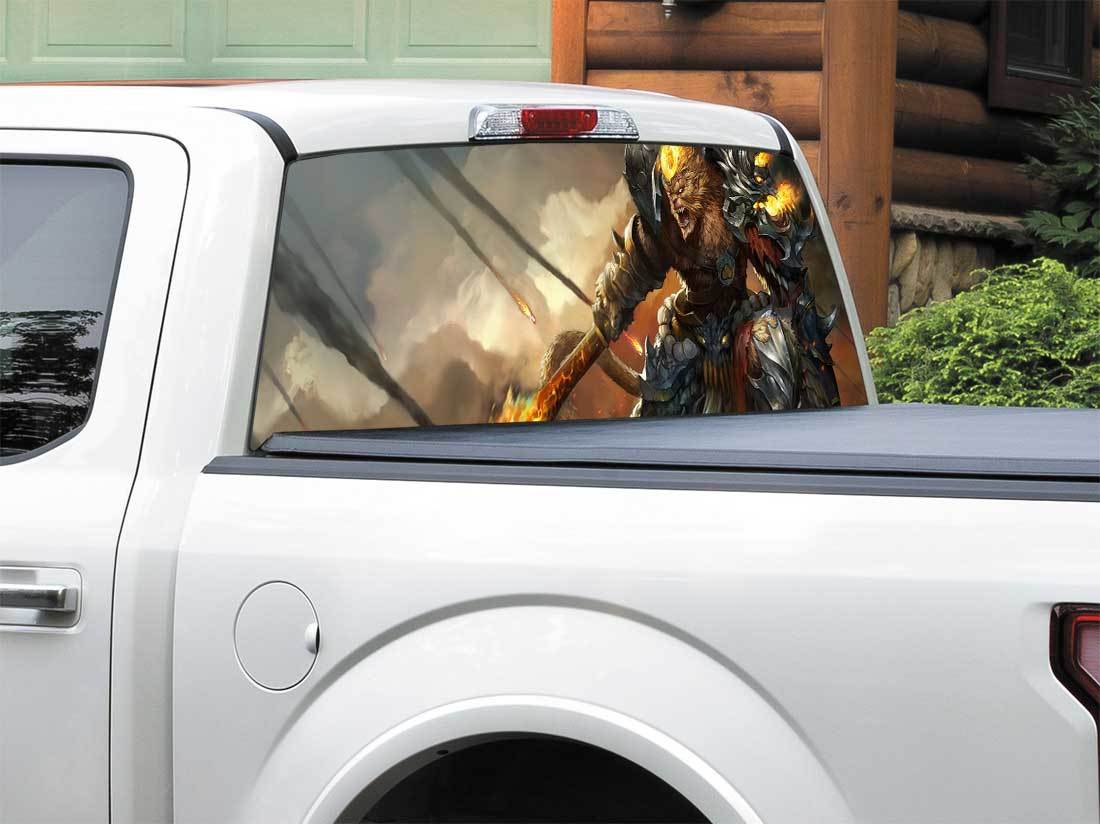 League of Legends Wukong Rear Window Decal Sticker Pick-up Truck Suv Auto Qualsiasi dimensione