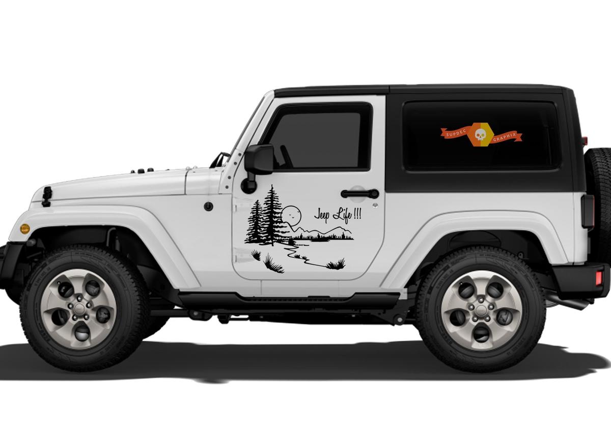 Jeep Life Vinyl Decal Graphic Side Wrangler Rubicon Sahara JK JKU TJ