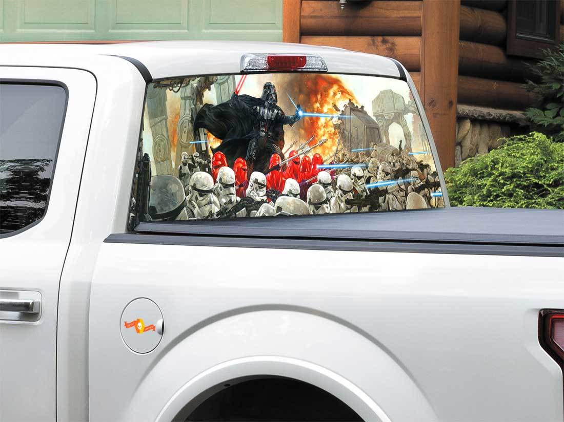 AT AT Walker Darth Vader Rear Window Decal Sticker Pick-up Truck SUV Car any size 