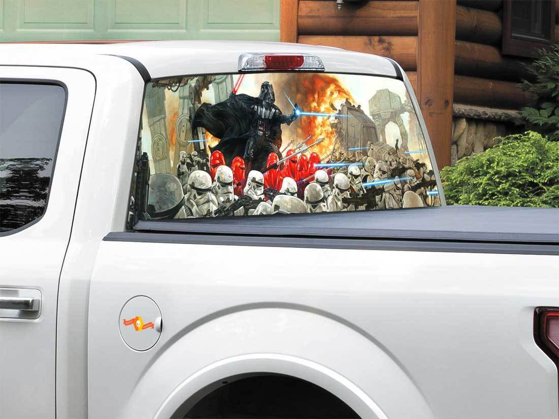 Darth Vader Empire Forces Rear Window Vinyl Decal for Pickup Truck SUV
